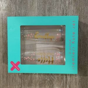 2-piece stemless champagne/wine flute set